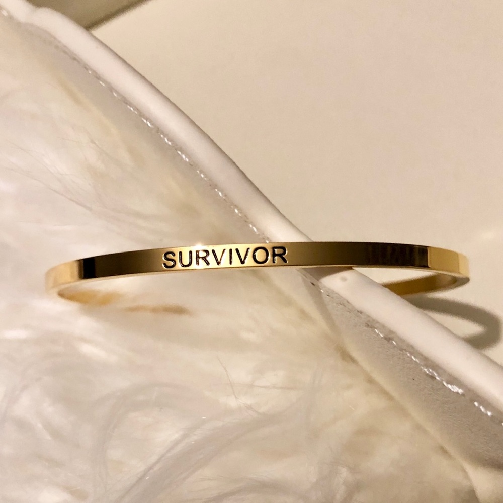 “Survivor” Mantra Bangle. Stackable, great gifts!